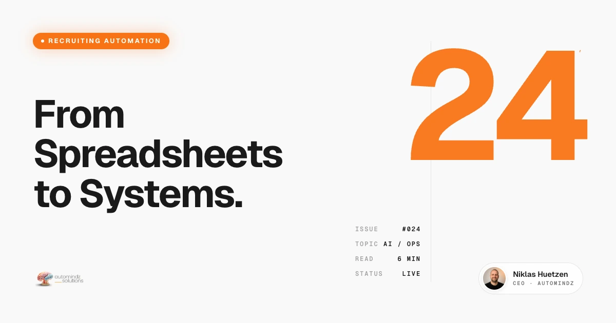 From Spreadsheets to Systems - A 30-day recruitment automation playbook for agency founders